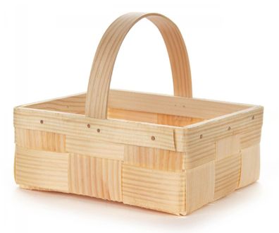 Holzkorb Spankorb + Henkel eckig natur NEU 16x7x13cm Osterkorb Geschenkspankorb