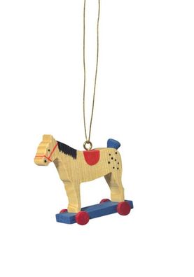 Baumbehang Pferd auf Rädern rot BxTxH= 2x4x5cm NEU Christbaum Christbaumschmuck