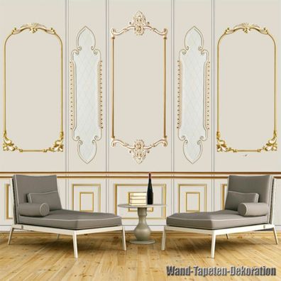 Luxus Fototapete Goldene Muster Wandbild Wohnzimmer Modern 9421