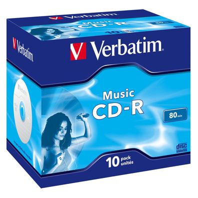 1x10 Verbatim CD-R 80 / 700MB Audio Color Live it Jewel Case