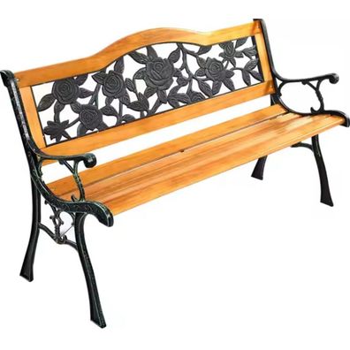 Gartenbank Holz Metall Parkbank mit Rückenlehne