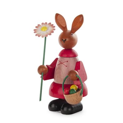 Osterhäsin mit Frühlingsblume NEU 11 cm Osterkaninchen Blüte Häsin Ostern Krokus