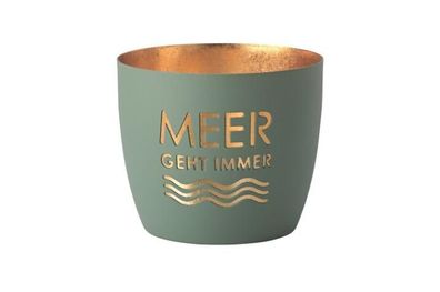 Madras, Windlicht, M, Meer geht immer, powder blue/gold, 1155204063 1 St