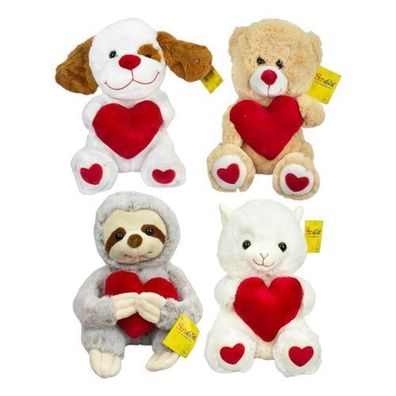 Plüschtiere mit Herz Kuscheltier Geschenk 25 cm 4süße Designs 1 Stk