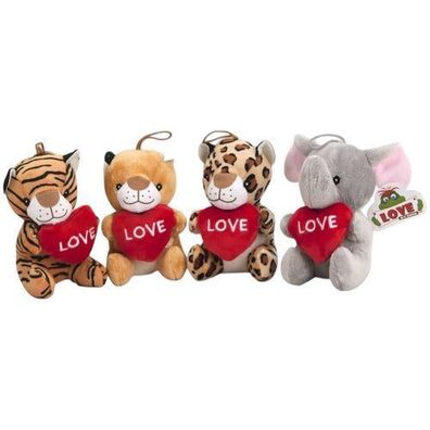 Plüschtiere mit Herz „LOVE“ - Kuscheltiere als Geschenk 14 cm