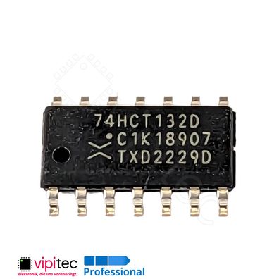 74HCT132 2-Kanal NAND, 4-fach, Schmitt-Trigger | SMD SO-14 5V TTL 125°C