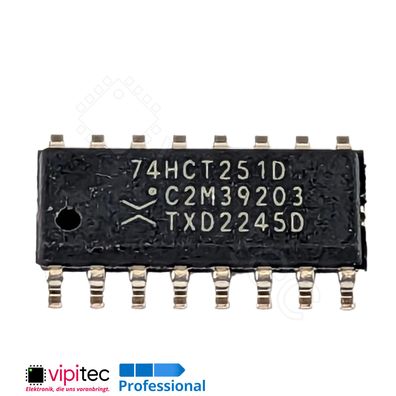 74HCT251 8-Kanal Multiplexer, Tri-State | SMD SO-16 5V TTL 125°C