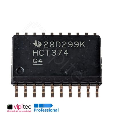 74HCT374 D-Flip-Flop, 8-fach, Tri-State | SMD SO-20 5V TTL 85°C