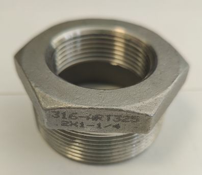 Reduzierstück 2 Zoll x 1 1/4 Zoll Edelstahl 316