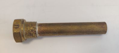 Messing Tauchhülse / Schutzrohr L=110 mm Ø 16 mm AG 1/2 Zoll SW 27