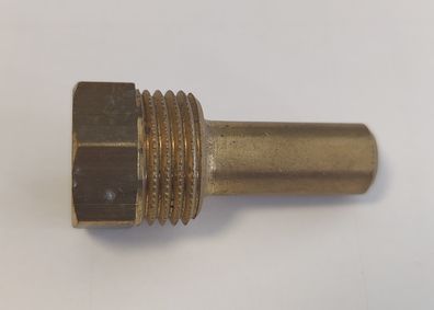 Messing Tauchhülse / Schutzrohr L=47 mm Ø 12 mm AG 1/2 Zoll SW 21