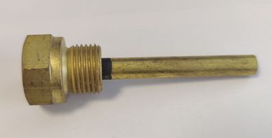 Messing Tauchhülse / Schutzrohr L=95 mm Ø 9 mm AG 1/2 Zoll SW 27