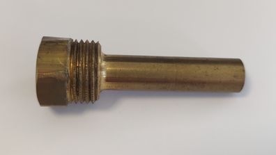 Messing Tauchhülse / Schutzrohr L=66 mm Ø 12 mm AG 1/2 Zoll