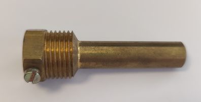 Messing Tauchhülse / Schutzrohr L=68 mm Ø 12 mm AG 1/2 Zoll