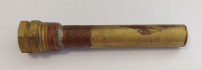 Messing Tauchhülse / Schutzrohr L=110 mm Ø 16 mm AG 1/2 Zoll