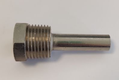 Edelstahl Tauchhülse / Schutzrohr L= 57 mm Ø 10 mm AG 1/2 Zoll