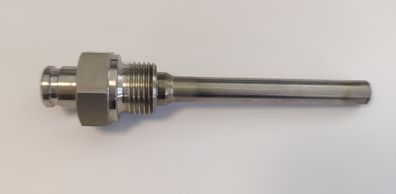 Edelstahl Tauchhülse / Schutzrohr L= 125 mm Ø 10 mm AG 1/2 Zoll