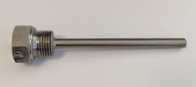 Edelstahl Tauchhülse / Schutzrohr L= 135 mm Ø 8 mm AG 1/2 Zoll