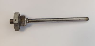 Edelstahl Tauchhülse / Schutzrohr L= 153 mm Ø 8 mm 2x AG 1/2 + 1/8 Zoll