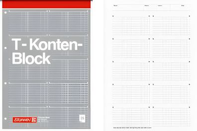 Brunnen T-Konten-Block A4 25 Blatt 1042025