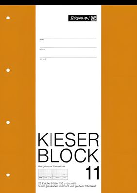 Brunnen Zeichenblock A4 Kieser kariert 25 Blatt 1042235