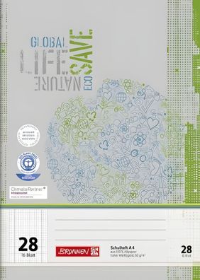 Brunnen Schulheft A4 Lineatur 28 16 Blatt Recyclingpapier 104412801