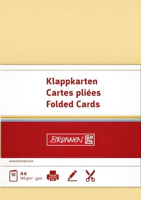 Brunnen Doppelkarte A6 160g honig 10Karten 105125314