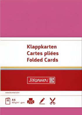 Brunnen Doppelkarte A6 160g fuchsia 10Karte 105125326