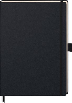 Brunnen Notizbuch Kompagnon Klassik A4 kariert Gummizug sw
