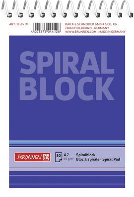 Brunnen Spiralnotizblock A7 liniert 50 Blatt 1055171