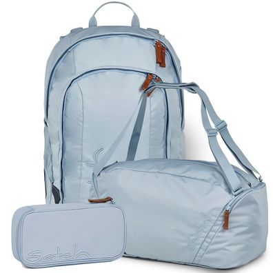 satch Set aus air + Sporttasche + Schlamperbox 26, Nordic Ice Blue, Mädchen & Jungen
