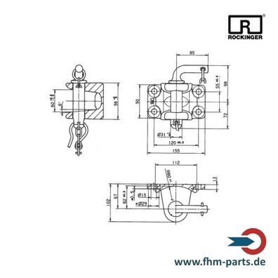 Rockinger Rangierkupplung Abschleppkupplungen RO205 / 207 / 230