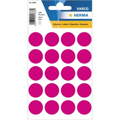 HERMA Markierungspunkt VARIO 19mm Papier pink 100 Etik./Pack