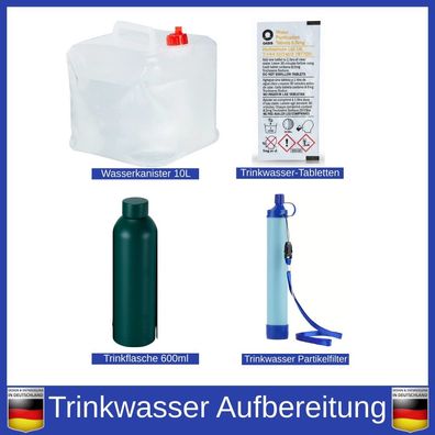 Trinkwasseraufbereitung Notfall Ausrüstung Tabletten Trinkwasser Notfallrucksack