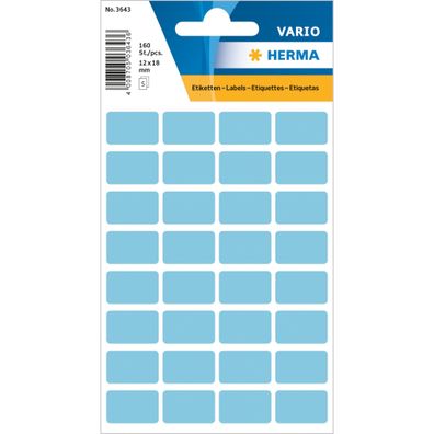 Herma Vielzwecketiketten permanent 12 x 18 mm blau 160 Etik