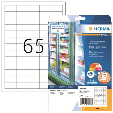 Tiefkühletiketten permanent 38,1 x 21,2 mm weiss 25 Bl 1625 Etik