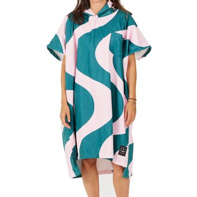 AFTER Poncho Ondulations pink green