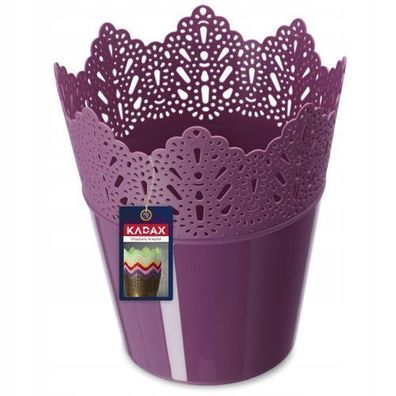 KADAX Spitzen-Blumentopf aus Kunststoff, 16.5 cm, Niedrig, Violett