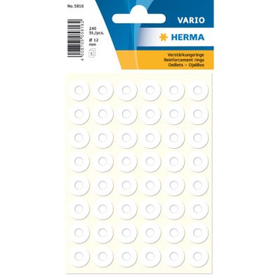 HERMA Lochverstärkungsringe 12mm weiß 240 St./Pack