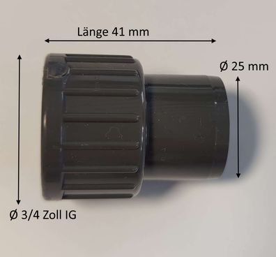 GF Fitting Übergangs-Nippel PVC-U metrisch RP 25 - 3/4 Zoll PN 10