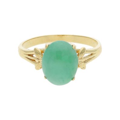 Goldring mit Chrysopras, Gold 750, Second Hand, wie neu 25325558 getragen