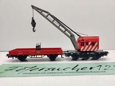 Märklin H0 AC 29426 Kranwagen rot + Kranschutzwagen rot / DB