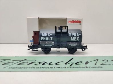 Märklin H0 AC 4871 Kesselwagen m Brmsrhs "MEX-PHALT" Z / NEM / DRG / OVP weiß