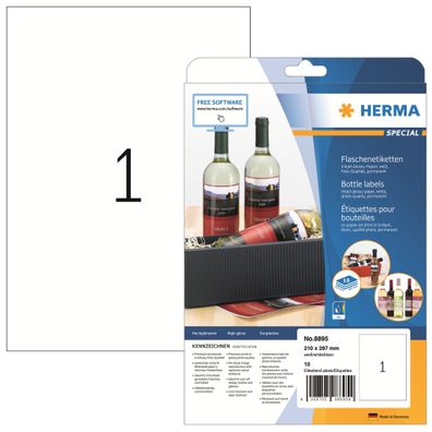 Herma Etiketten permanent 210 x 297 mm weiss Hochglanz 10 Bl 10 Etik