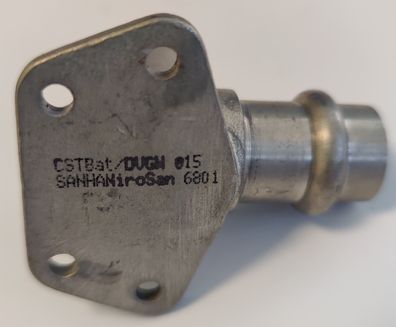 Sanha Nirosan Wandwinkel 90° 15 mm x 1/2 Zoll Edelstahl 69472G1512