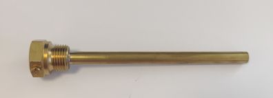 Messing Tauchhülse / Schutzrohr L= 175 mm Ø 10 mm AG 1/2 Zoll SW 27