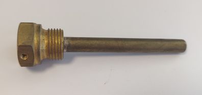 Messing Tauchhülse / Schutzrohr L= 110 mm Ø 10 mm AG 1/2 Zoll SW 27