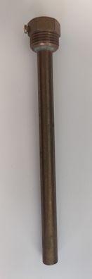 Messing Tauchhülse / Schutzrohr L= 170 mm Ø 9,4 mm AG 1/2 Zoll SW 21