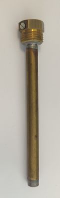 Messing Tauchhülse / Schutzrohr L= 150 mm Ø 9 mm AG 1/2 Zoll SW 21