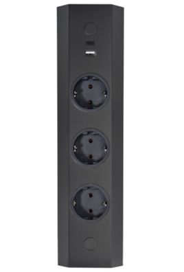 Küchensteckdose 3-fach Ecksteckdose Küche Büro USB A/C Steckdosenleiste Boda